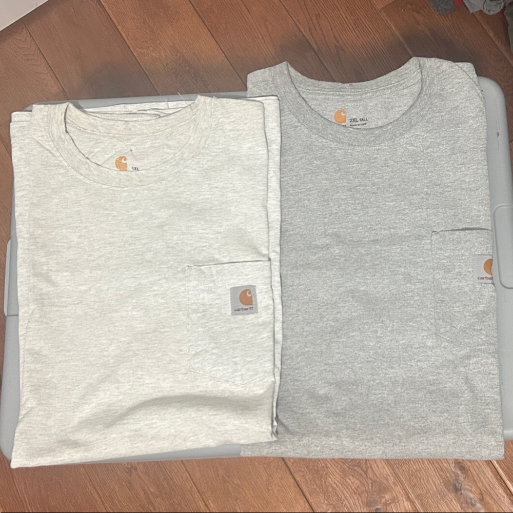 Carhartt Light Gray and Cream T-Shirts with Pocket